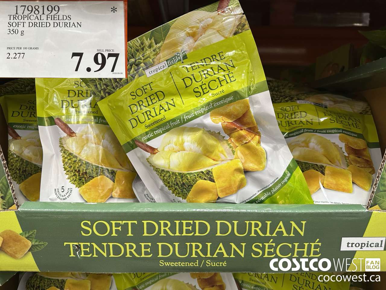 1798199 TROPICAL FIELDS SOFT DRIED DURIAN 350G $7.97