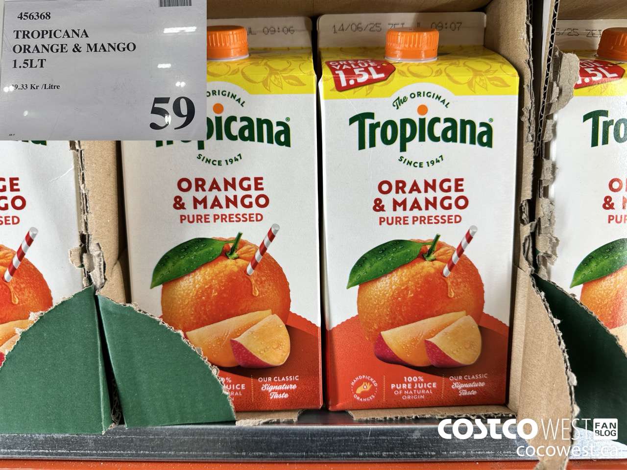 456368 TROPICANA ORANGE & MANGO 1.5LT $59.00
