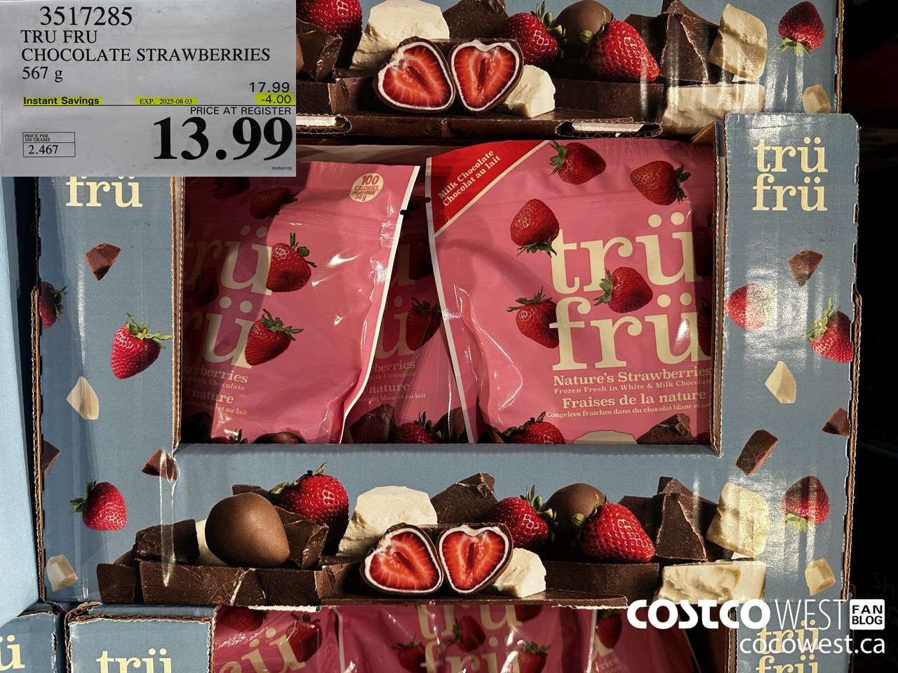 3517285 TRU FRU CHOCOLATE STRAWBERRIES 567 g ($4.00 INSTANT SAVINGS EXPIRES ON 2025-08-03) $13.99