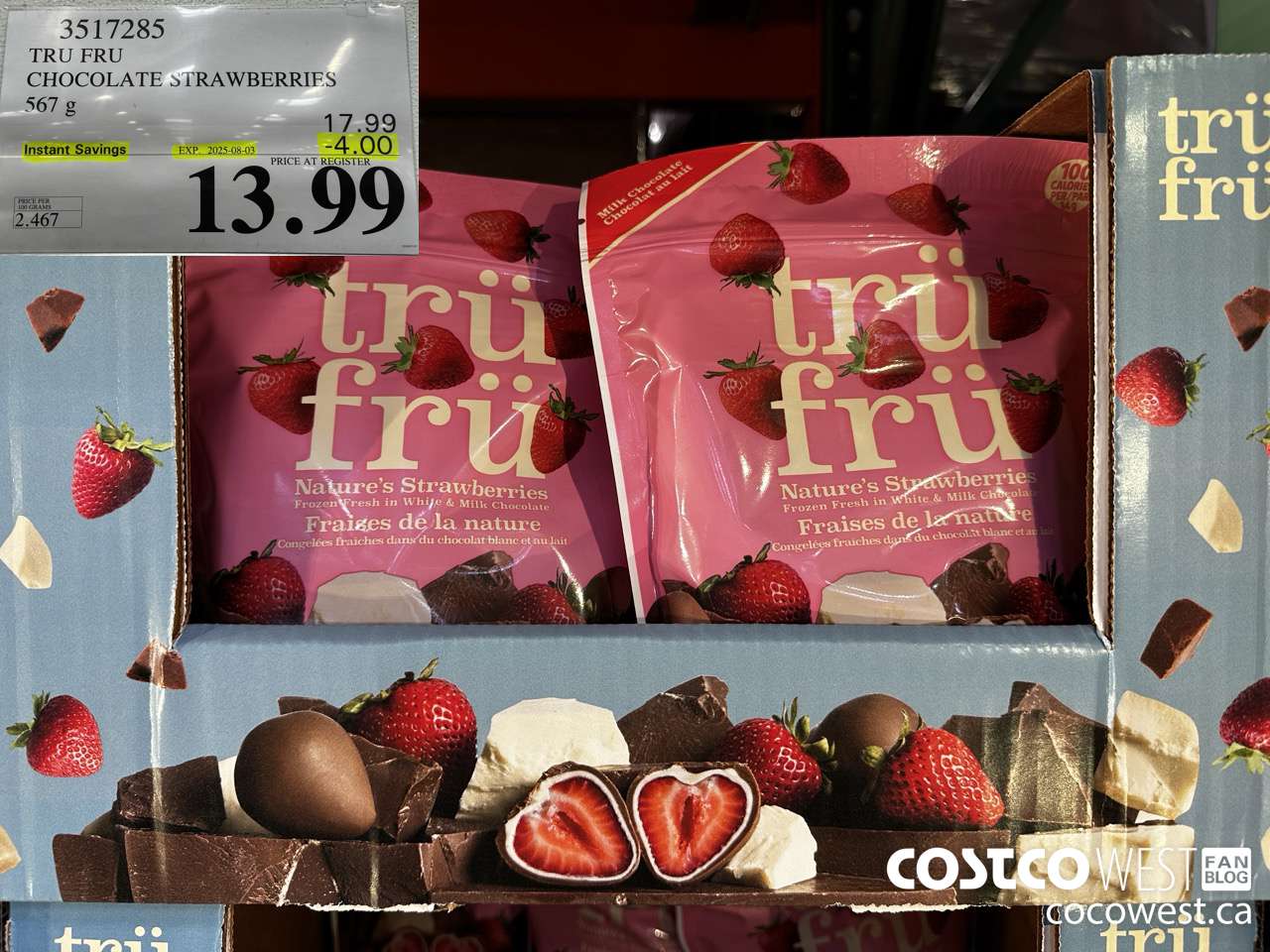 3517285 TRU FRU CHOCOLATE STRAWBERRIES 567 g ($4.00 INSTANT SAVINGS EXPIRES ON 2025-08-03) $13.99