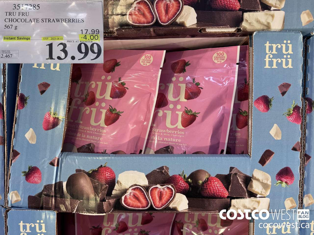 3517285 TRU FRU CHOCOLATE STRAWBERRIES 567 g ($4.00 INSTANT SAVINGS EXPIRES ON 2025-08-03) $13.99