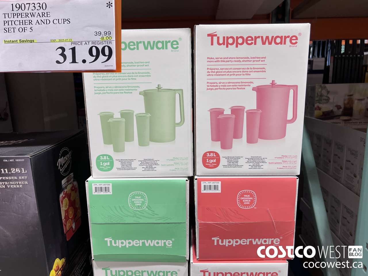 1907330 TUPPERWARE PITCHER AND CUPS SET OF 5 ($8.00 INSTANT SAVINGS EXPIRES ON 2025-07-13) $31.99