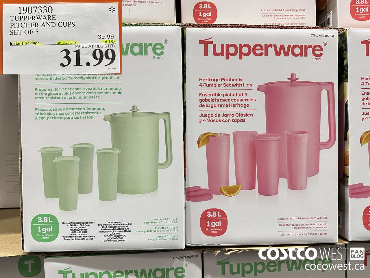 1907330 TUPPERWARE PITCHER AND CUPS SET OF 5 ($8.00 INSTANT SAVINGS EXPIRES ON 2025-07-13) $31.99