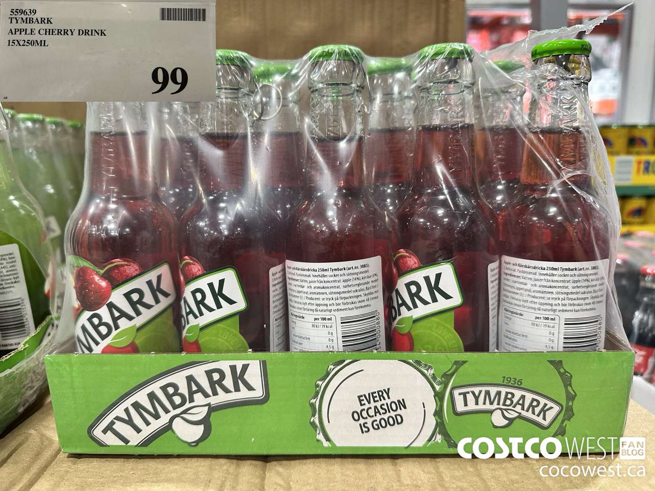 559639 TYMBARK APPLE CHERRY DRINK 15 X 250ML $99.00
