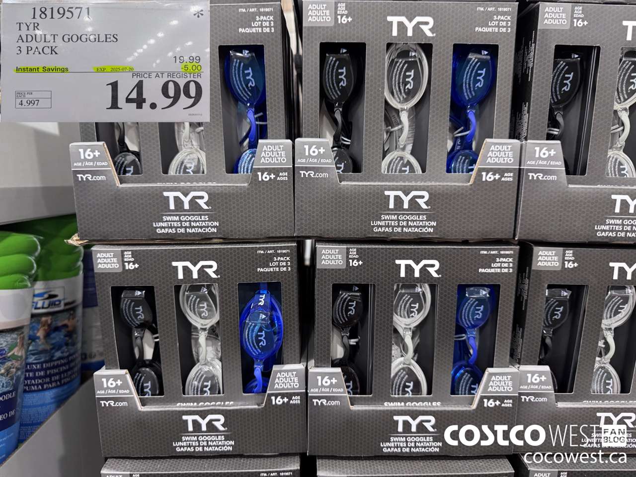 1819571 TYR ADULT GOGGLES 3 PACK ($5.00 INSTANT SAVINGS EXPIRES ON 2025-07-20) $14.99