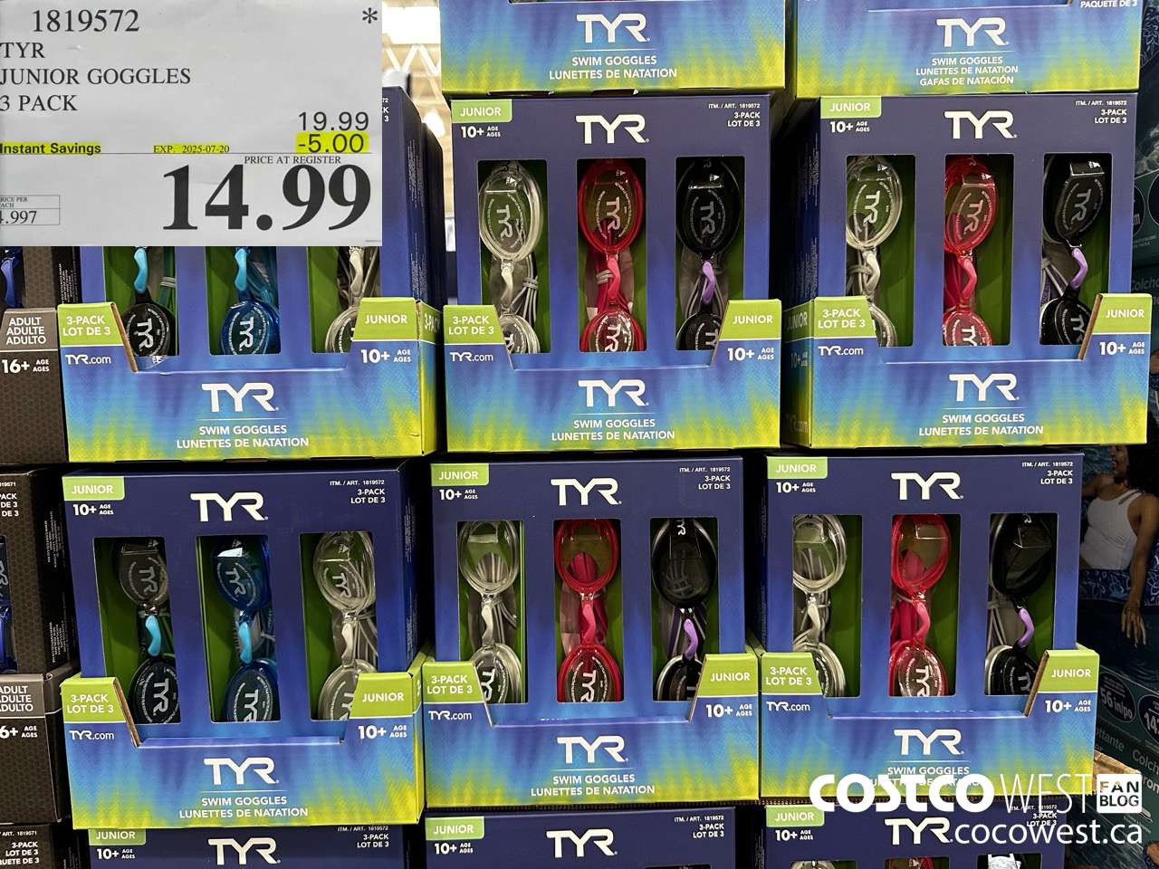 1819572 TYR JUNIOR GOGGLES 3 PACK ($5.00 INSTANT SAVINGS EXPIRES ON 2025-07-20) $14.99