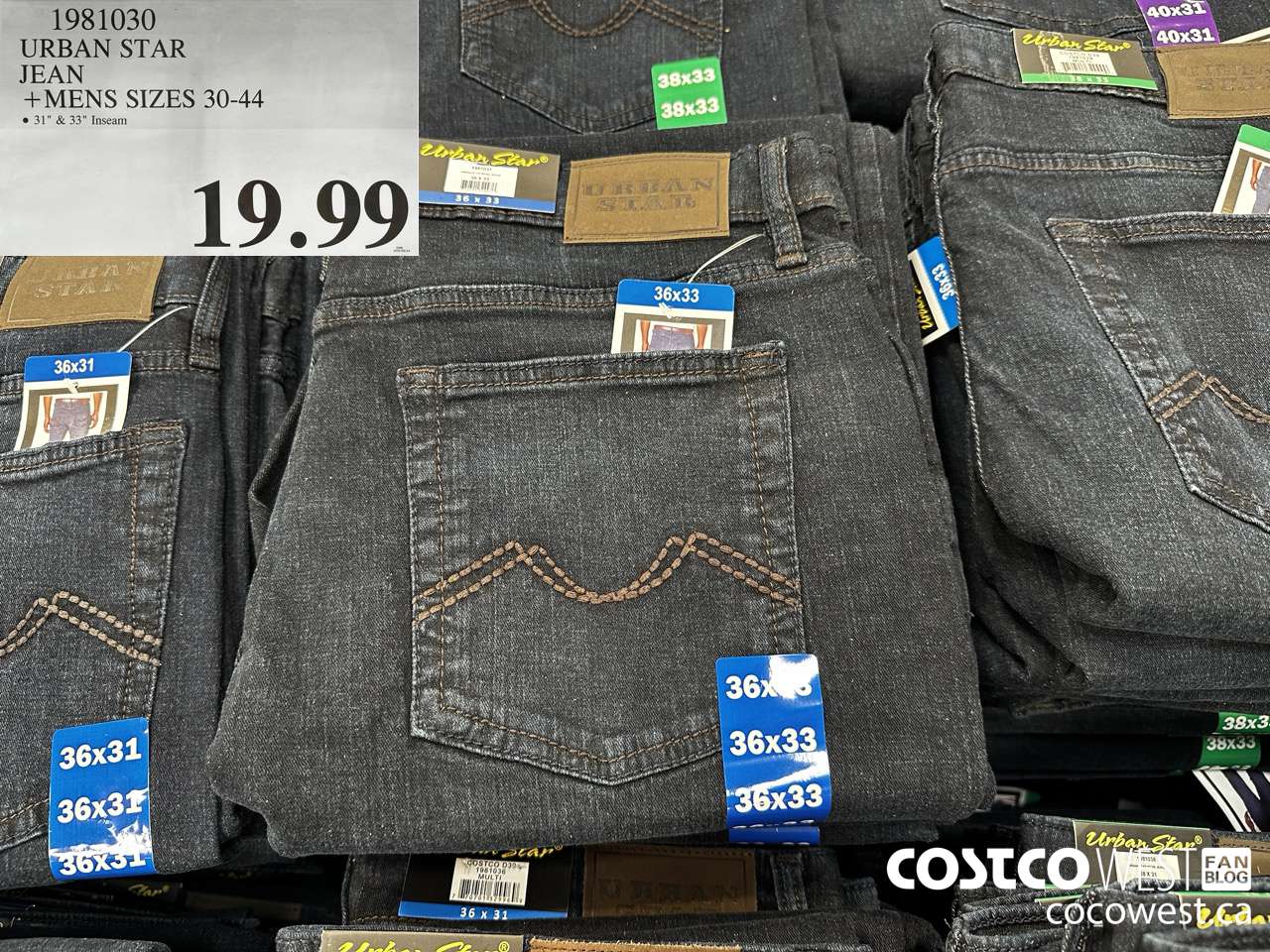 1981030 URBAN STAR JEAN MENS SIZES 30-44 $19.99