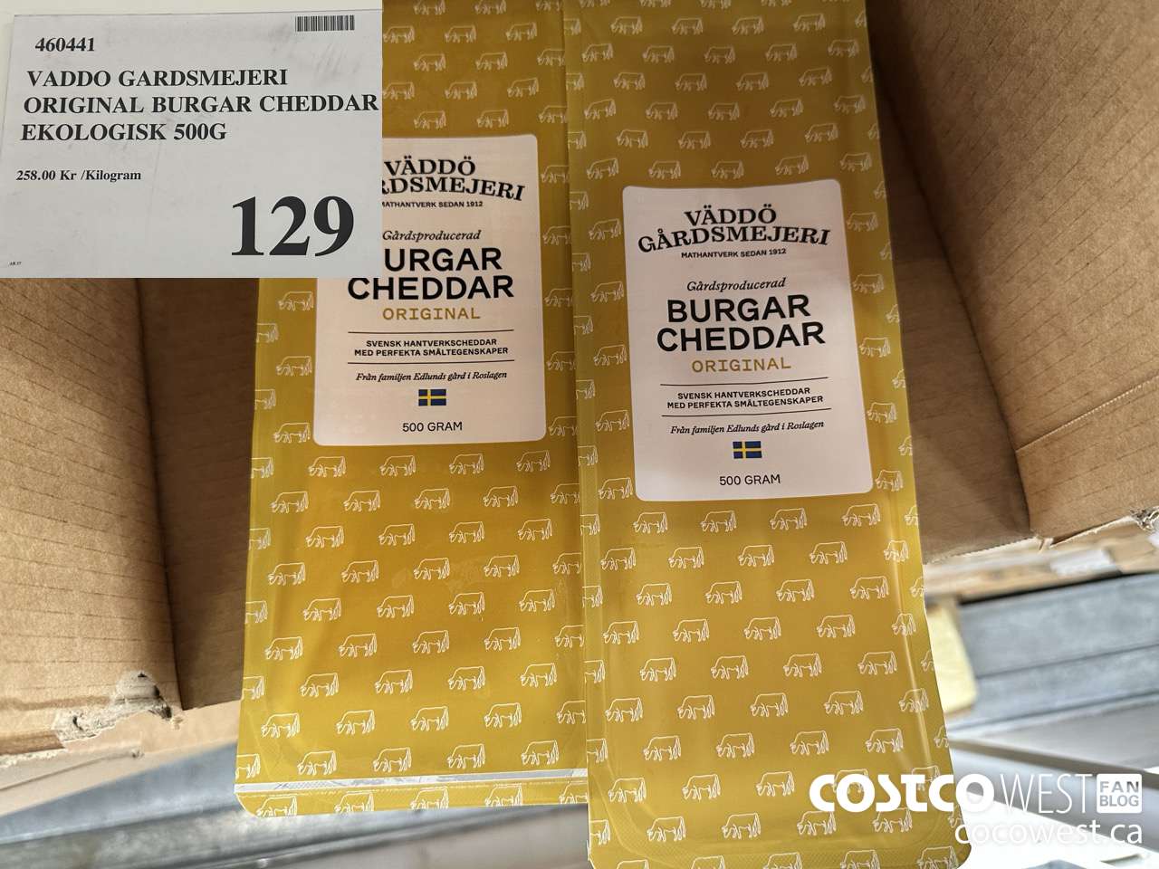 460441 VADDO GARDSMEJERI ORIGINAL BURGAR CHEDDAR EKOLOGISK 500G $129.00