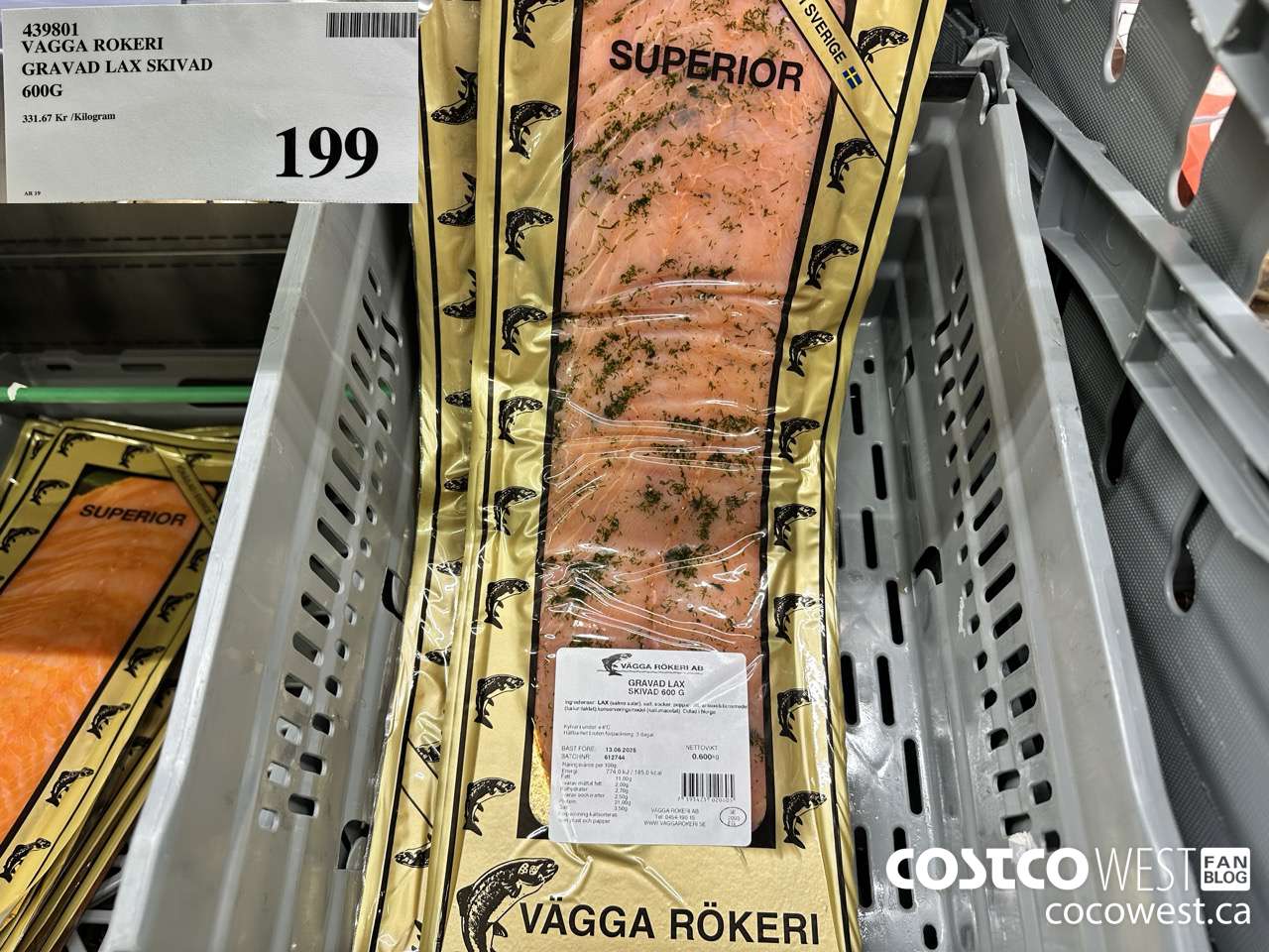 429801 VAGGA ROKERI GRAVAD LAX SKIVAD 600G $199.00