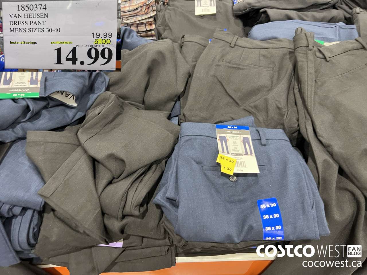 1850374 VAN HEUSEN DRESS PANT MENS SIZES 30-40 ($5.00 INSTANT SAVINGS EXPIRES ON 2025-07-06) $14.99