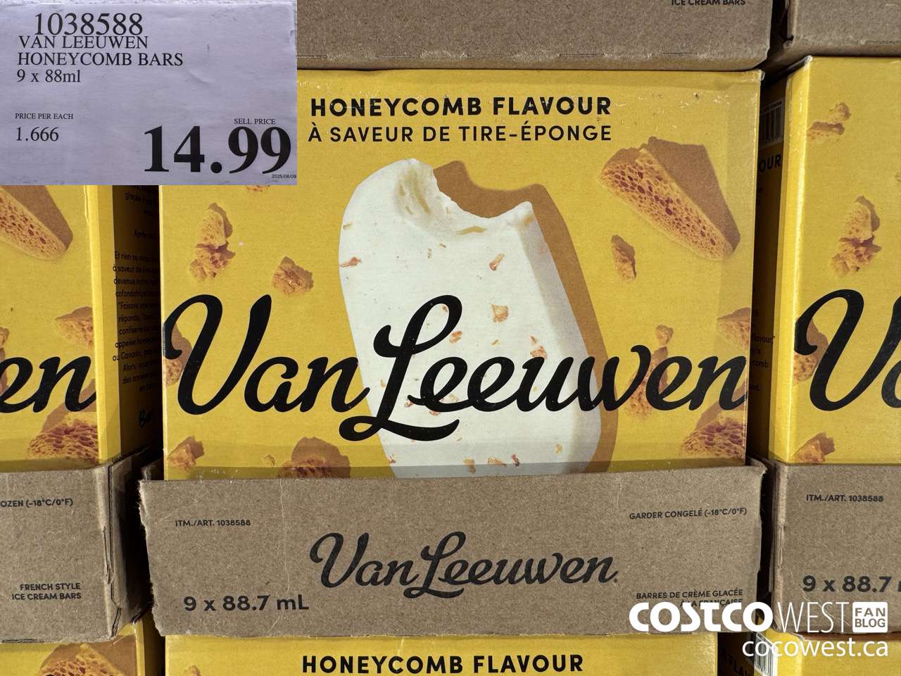 1038588 VAN LEEUWEN HONEYCOMB BARS 9 X 88ML $14.99