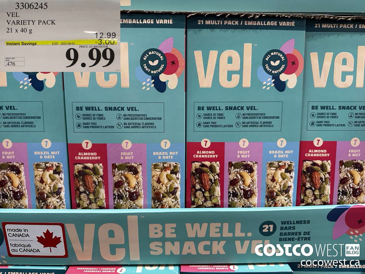 3306245 VEL VARIETY PACK 21 X 40G ($3.00 INSTANT SAVINGS EXPIRES ON 2025-08-03) $9.99