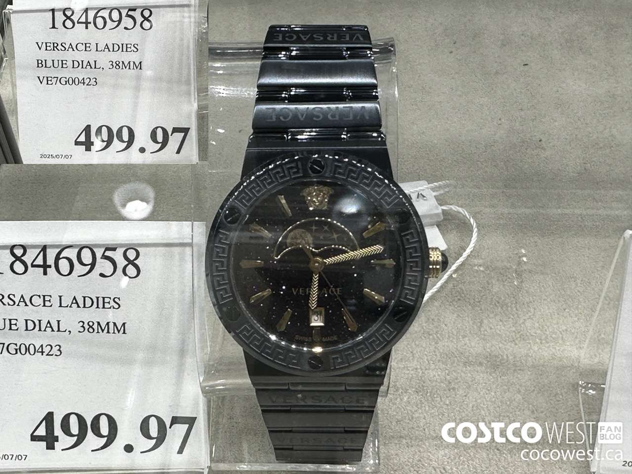 1846958 VERSACE LADIES BLUE DIAL 38MM VE7G00423 $499.97