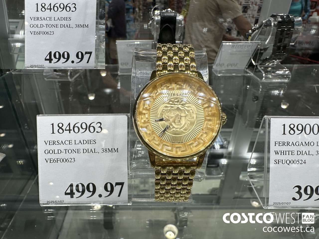 1846963 VERSACE LADIES GOLD-TONE DIAL 38MM VE6F00623 $499.97