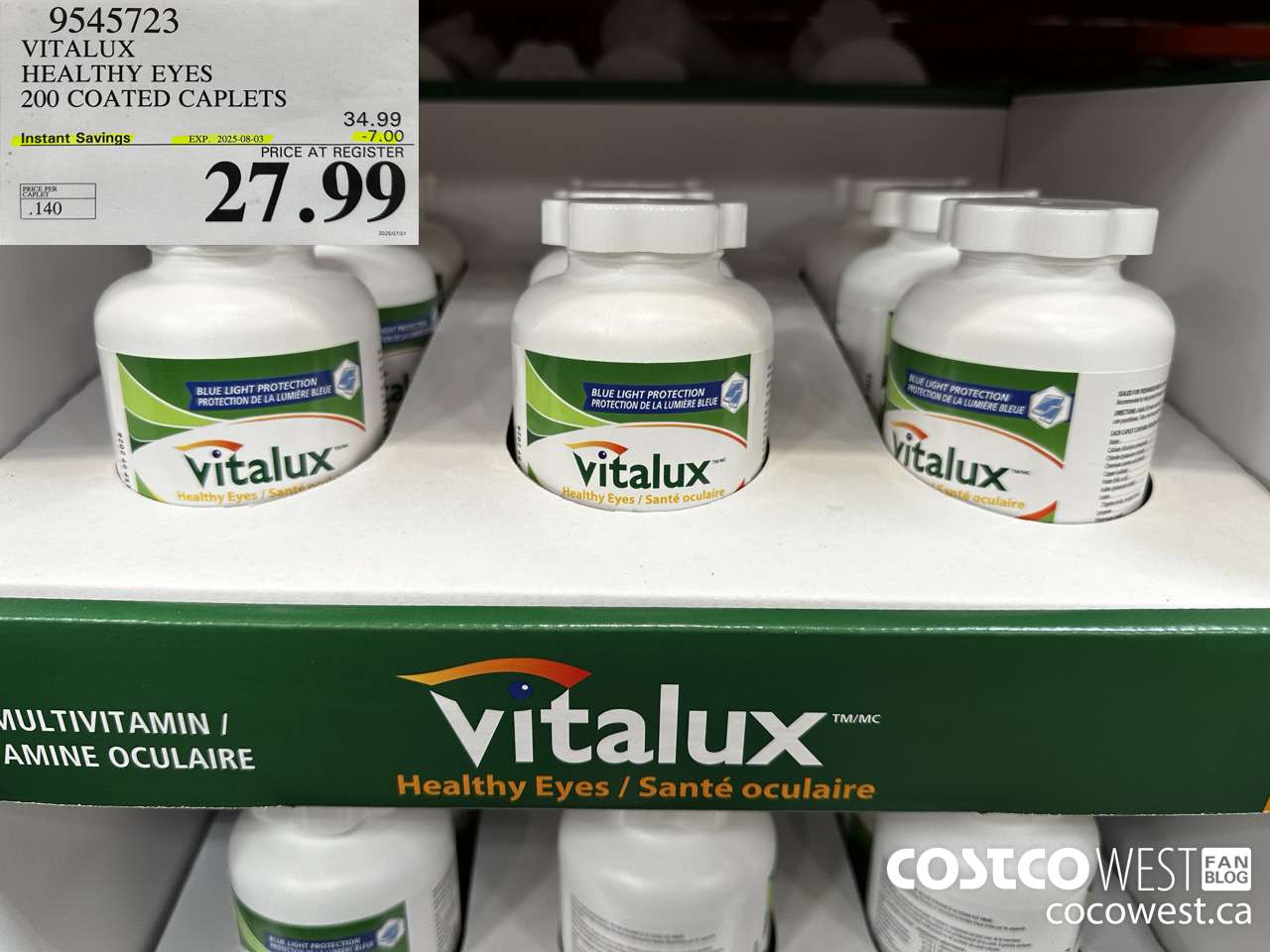 9545723 VITALUX HEALTHY EYES 200 CAPLETS ($7.00 INSTANT SAVINGS EXPIRES ON 2025-08-03) $27.99