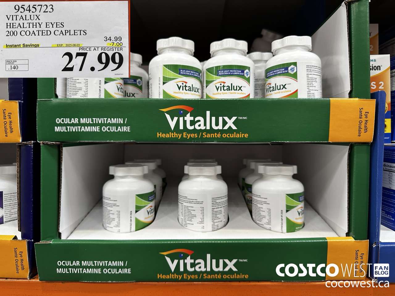 9545723 VITALUX HEALTHY EYES 200 CAPLETS ($7.00 INSTANT SAVINGS EXPIRES ON 2025-08-03) $27.99