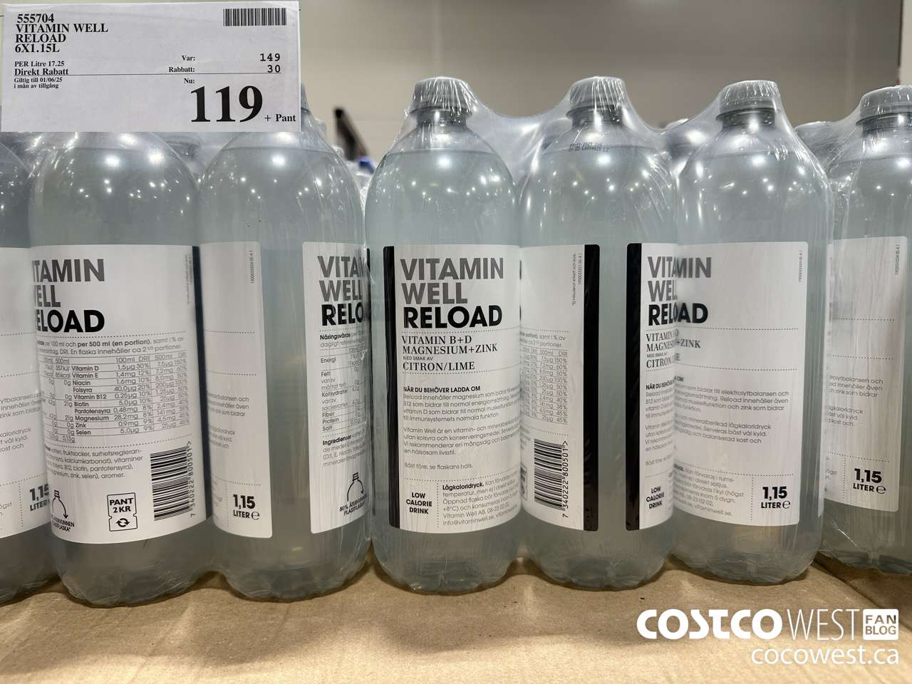 555704 VITAMIN WELL RELOAD 6 X 15L ($30.00 INSTANT SAVINGS EXPIRES ON 2025-06-01) $119.00
