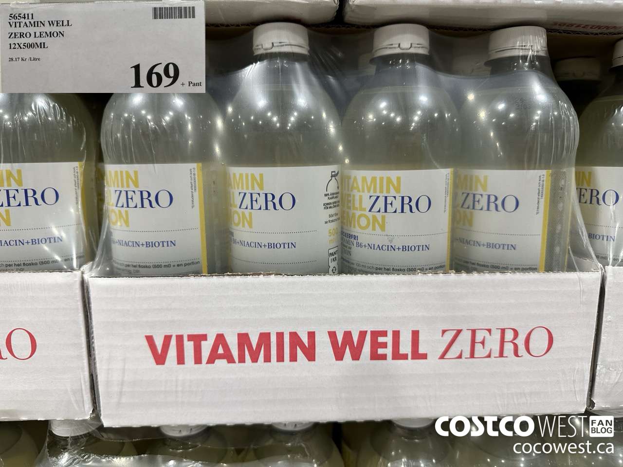 565411 VITAMIN WELL ZERO LEMON 12 X 500ML $169.00