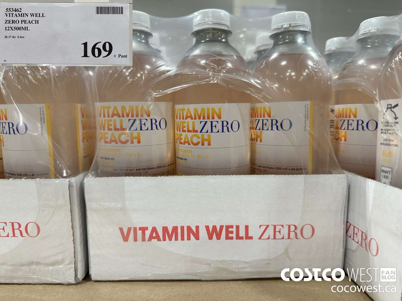553462 VITAMIN WELL ZERO PEACH 12 X 500ML $169.00