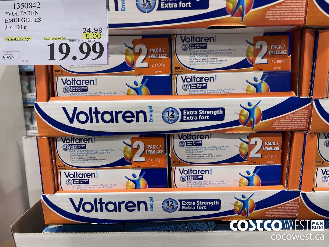 1350842 VOLTAREN EMUGEL ES 2 X 100 G ($5.00 INSTANT SAVINGS EXPIRES ON 2025-07-06) $19.99