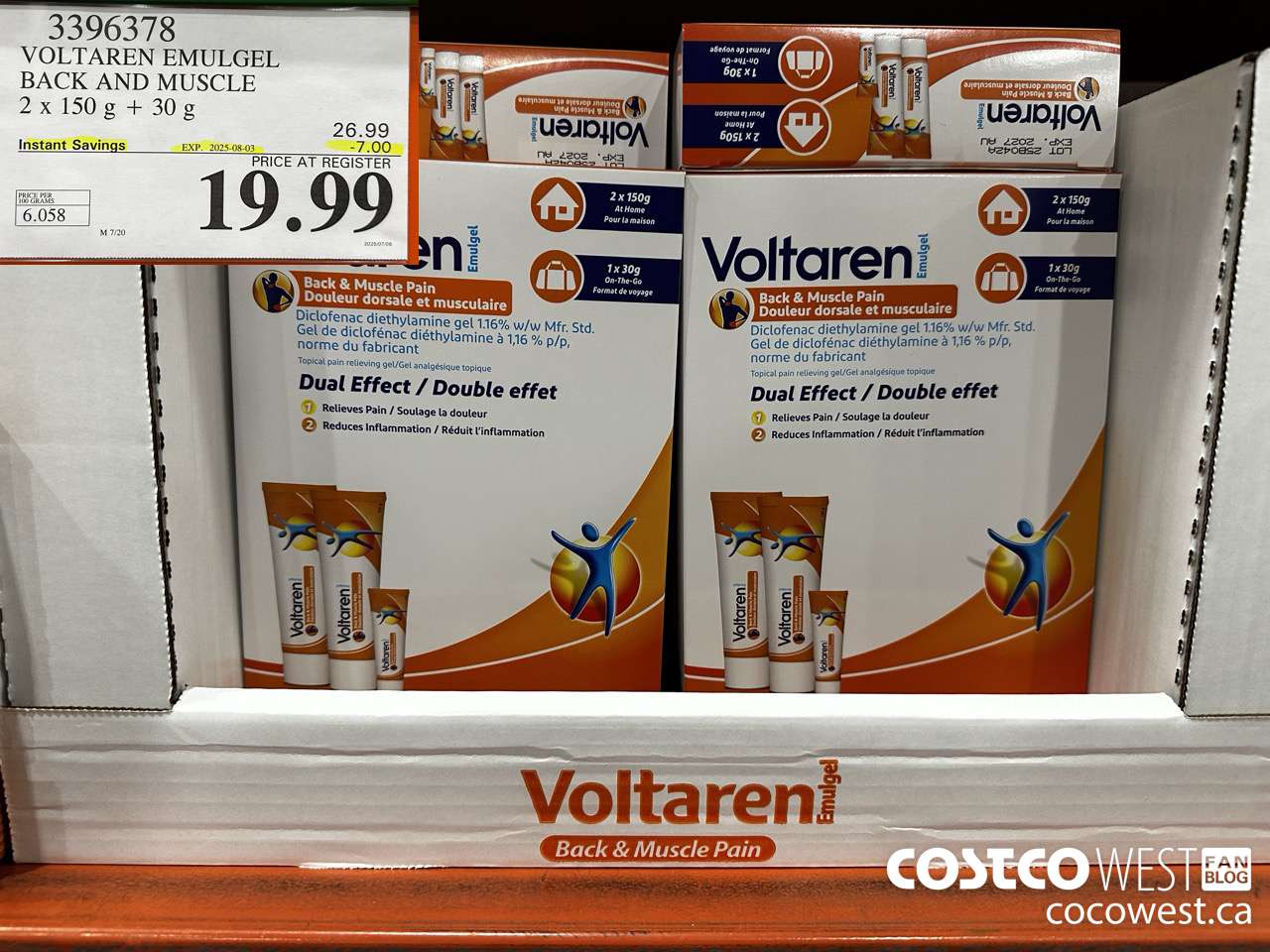 3396378 VOLTAREN EMULGEL BACK AND MUSCLE PAIN 2 X 150g + 30g ($7.00 INSTANT SAVINGS EXPIRES ON 2025-08-03) $19.99