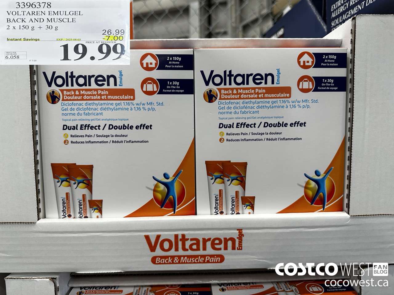 3396378 VOLTAREN EMULGEL BACK AND MUSCLE PAIN 2 X 150g + 30g ($7.00 INSTANT SAVINGS EXPIRES ON 2025-08-03) $19.99