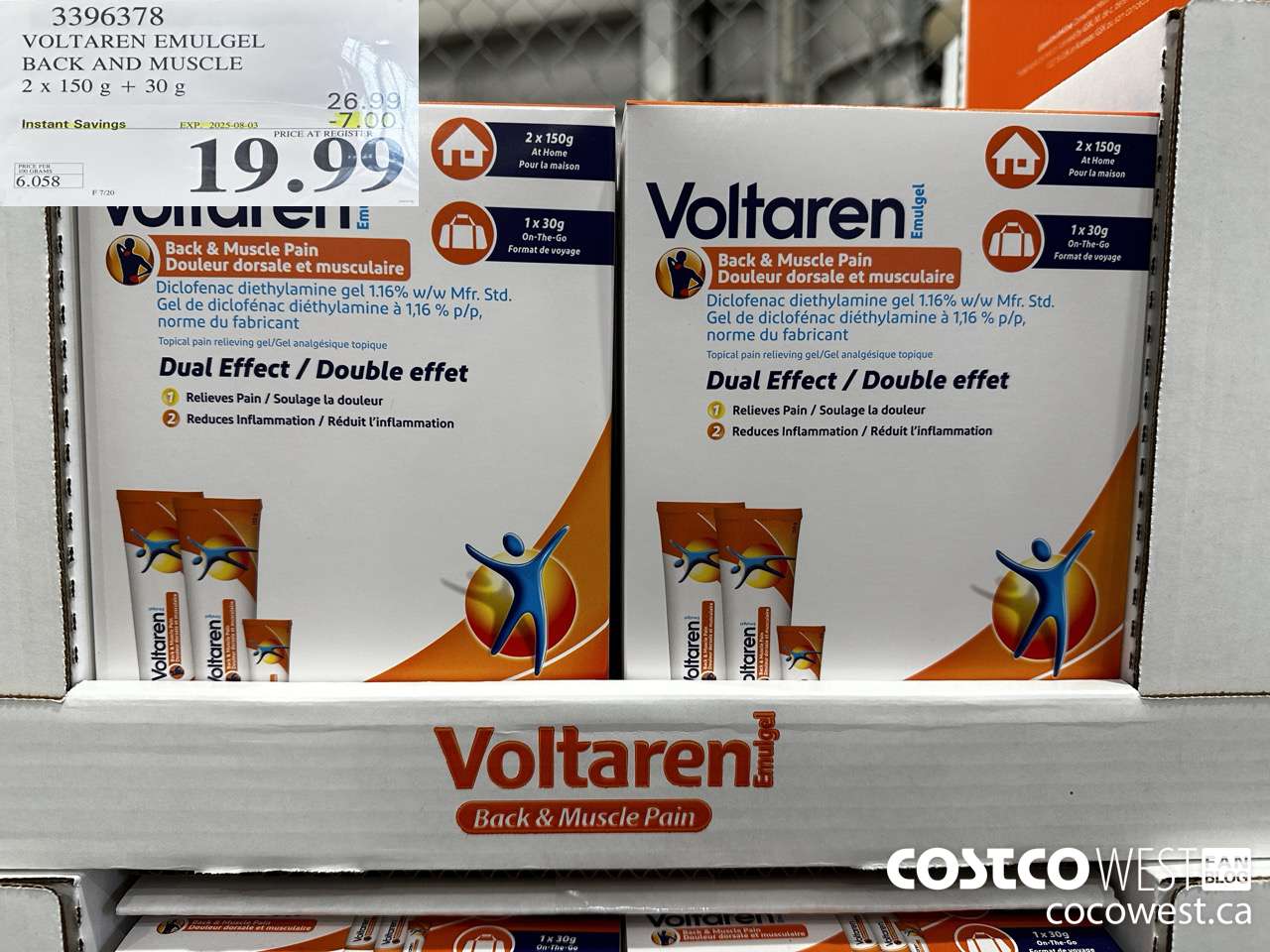 3396378 VOLTAREN EMULGEL BACK AND MUSCLE PAIN 2 X 150g + 30g ($7.00 INSTANT SAVINGS EXPIRES ON 2025-08-03) $19.99