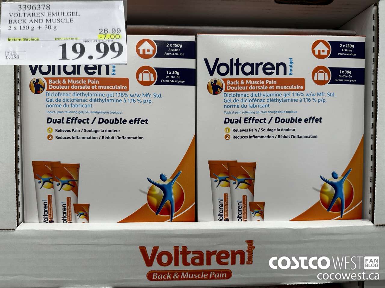 3396378 VOLTAREN EMULGEL BACK AND MUSCLE PAIN 2 X 150g + 30g ($7.00 INSTANT SAVINGS EXPIRES ON 2025-08-03) $19.99