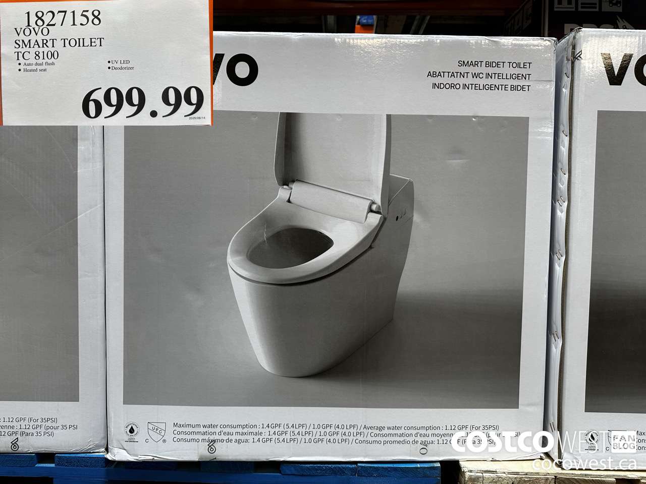 1827158 VOVO SMART TOILET TC 8100 $699.99