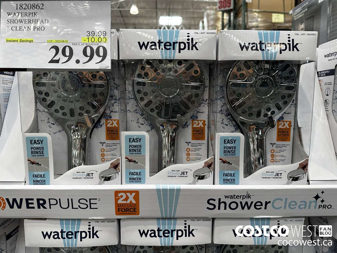1820862 WATERPIK SHOWERHEAD CLEAN PRO ($10.00 INSTANT SAVINGS EXPIRES ON 2025-08-03) $29.99