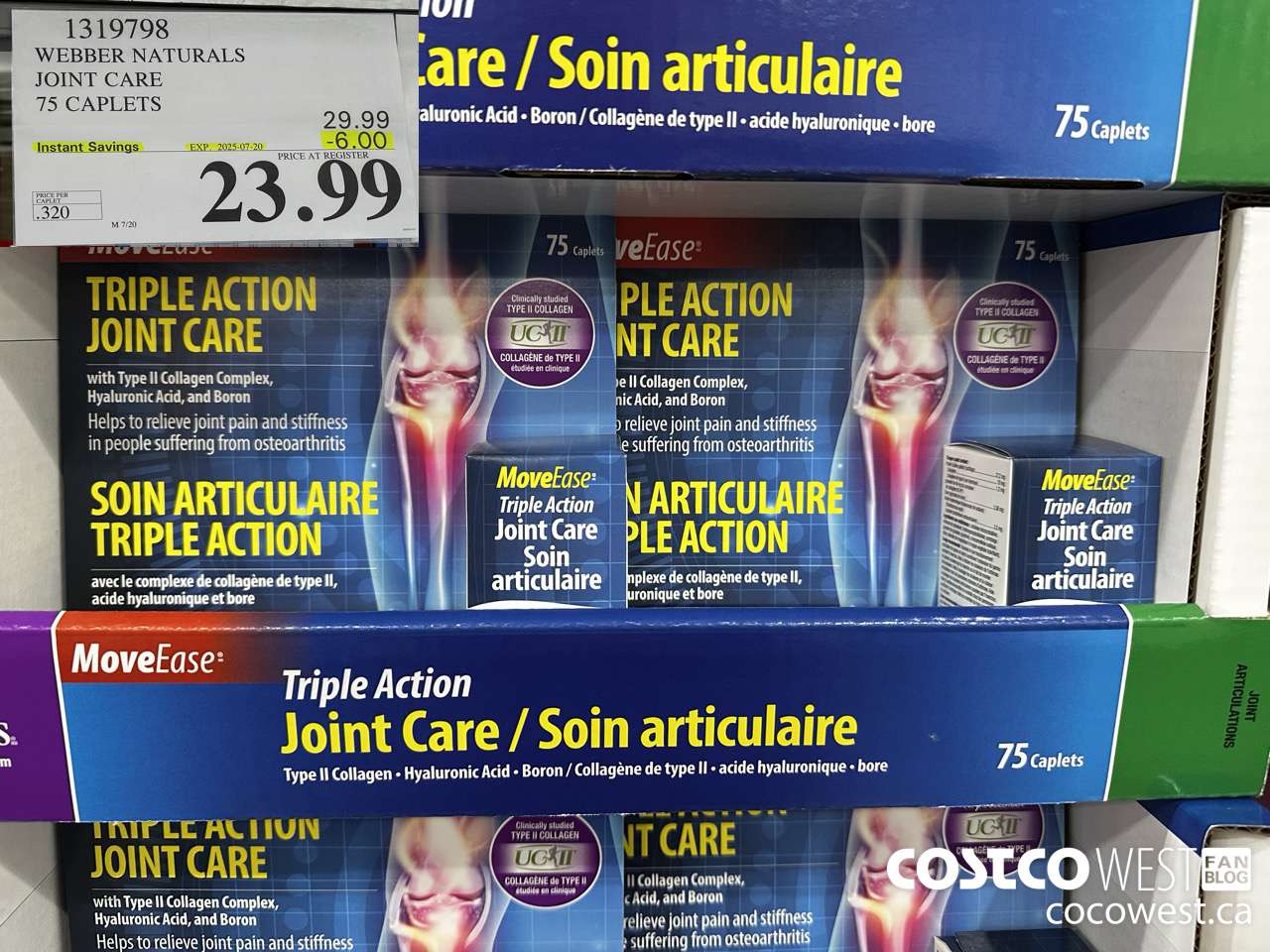 1319798 WEBBER NATURALS MOVEEASE TRIPLE ACTION JOINT 75 CAPLETS ($6.00 INSTANT SAVINGS EXPIRES ON 2025-07-20) $23.99