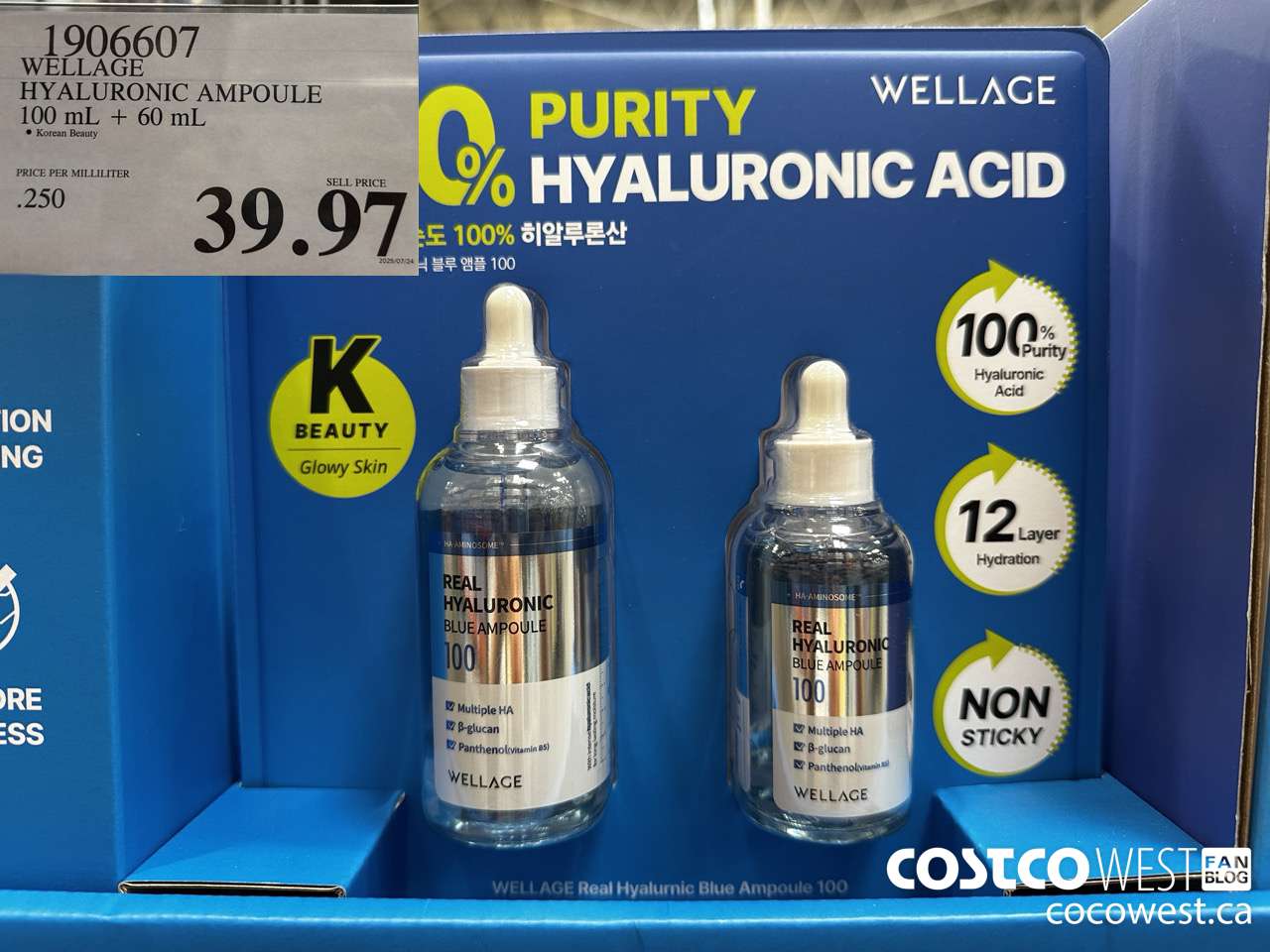 1906607 WELLAGE HYALURONIC AMPOULE 100ML + 60ML $39.97