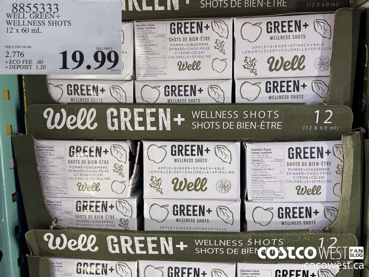 8855333 WELL GREEN + WELLNESS SHOTS 12 X 60ML $19.99