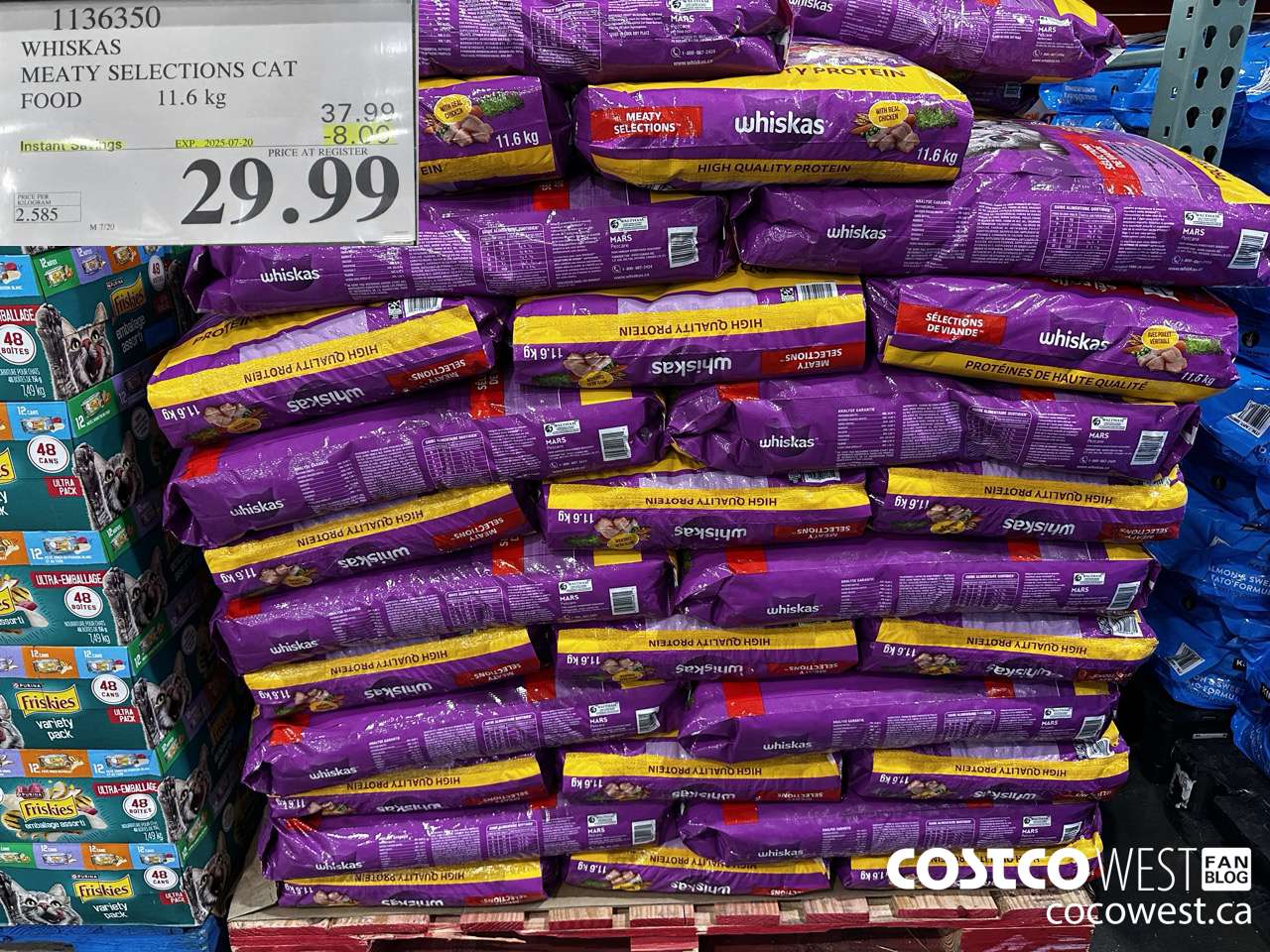 1136350 WHISKAS MEATY SELECTIONS CAT FOOD 11.6 kg ($8.00 INSTANT SAVINGS EXPIRES ON 2025-07-20) $29.99