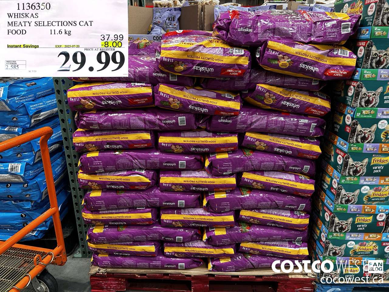 1136350 WHISKAS MEATY SELECTIONS CAT FOOD 11.6 kg ($8.00 INSTANT SAVINGS EXPIRES ON 2025-07-20) $29.99