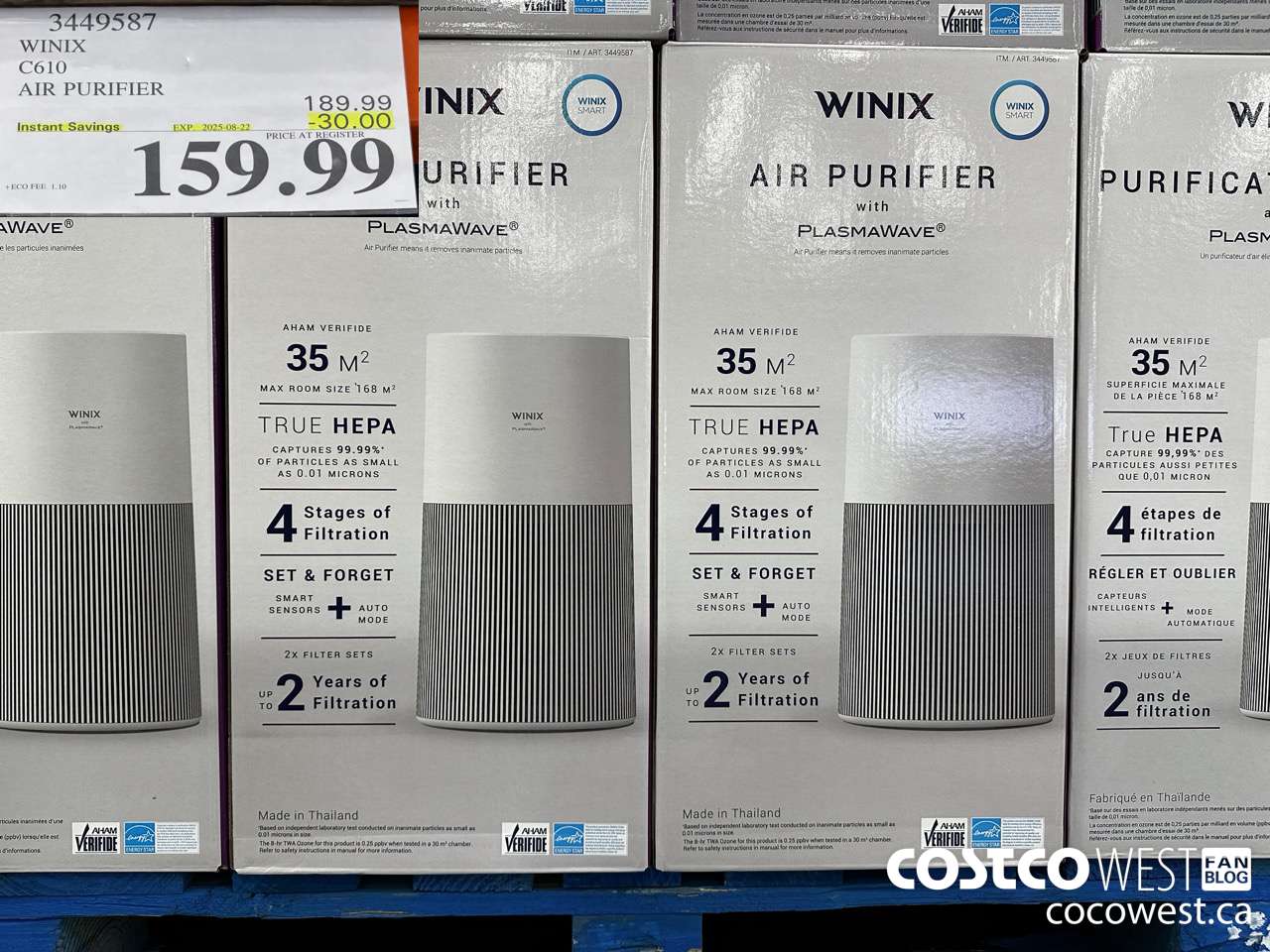 3449587 WINIX C610 AIR PURIFIER ($30.00 INSTANT SAVINGS EXPIRES ON 2025-08-22) $159.99