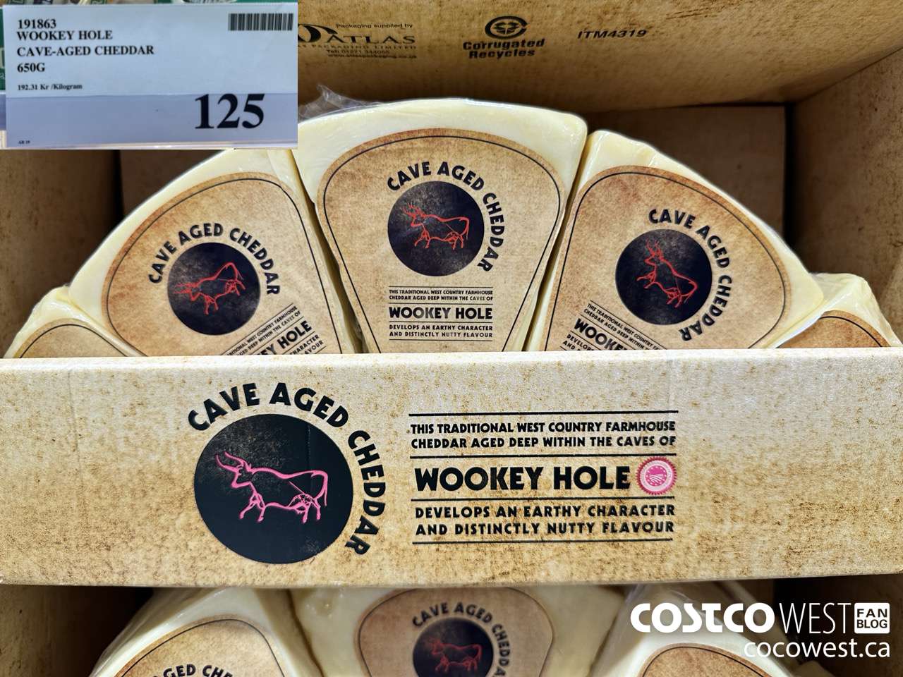 191863 WOOKEY HOLE CAVE-AGED CHEDDAR 650G $125.00