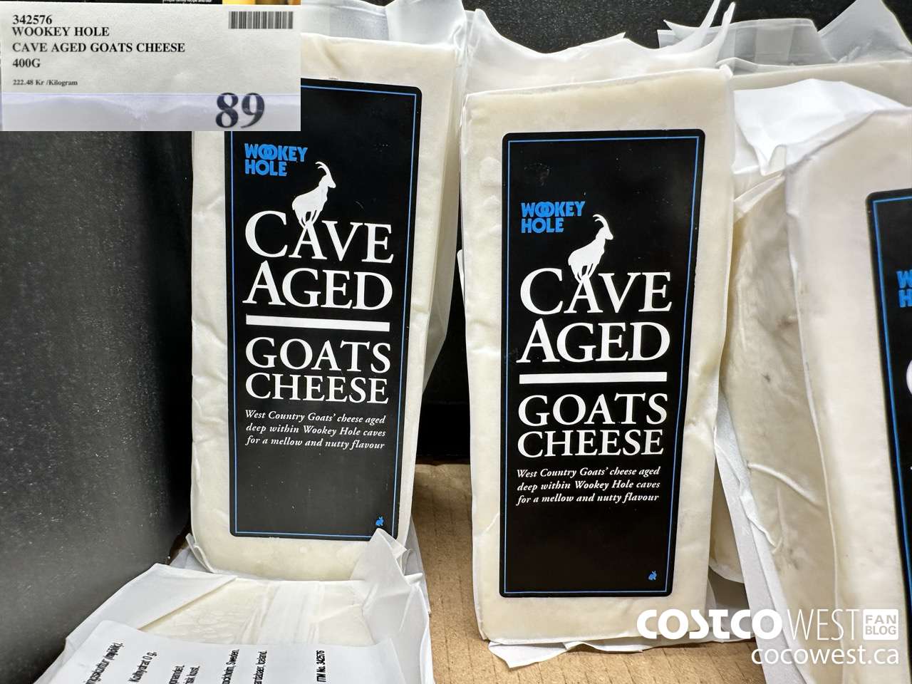 342576 WOOKEY HOLE CAVE AGED GOATS CHEESE 400G $89.00