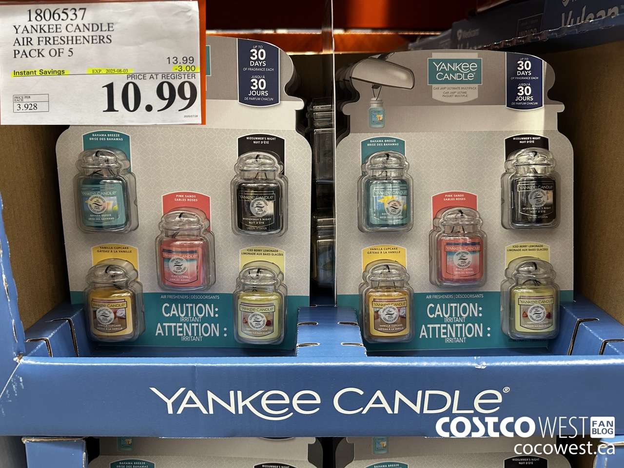 1806537 YANKEE CANDLE AIR FRESHENER VARIETY 5 PACK ($3.00 INSTANT SAVINGS EXPIRES ON 2025-08-03) $10.99