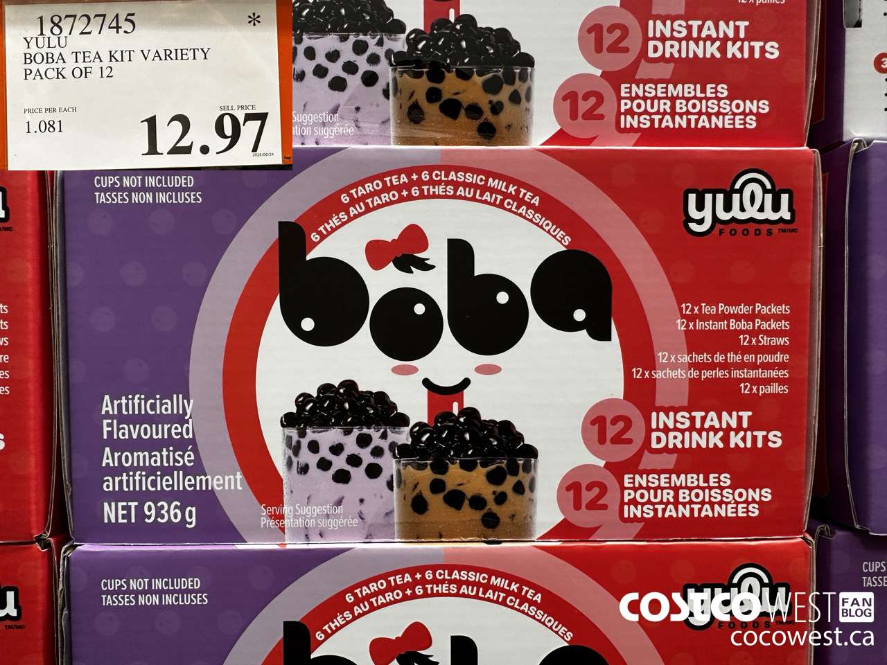1872745 YULU BOBA TEA VARIETY PACK OF 12 $12.97