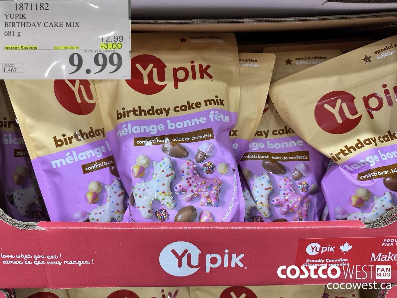 1871182 YUPIK BIRTHDAY CAKE MIX 681 G ($3.00 INSTANT SAVINGS EXPIRES ON 2025-07-20) $9.99