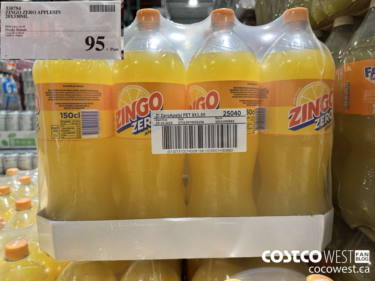 530784 ZINGO ZERO APPLESIN 20 X 330ML (EXPIRES ON 2025-06-01) $95.00