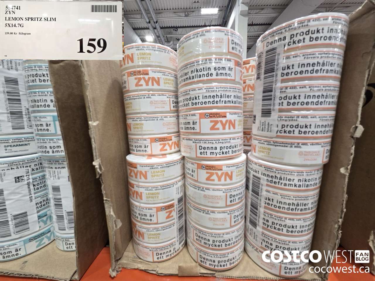 554741 ZYN LEMON SPRITZ SLIM 5 X 14.7G $159.00