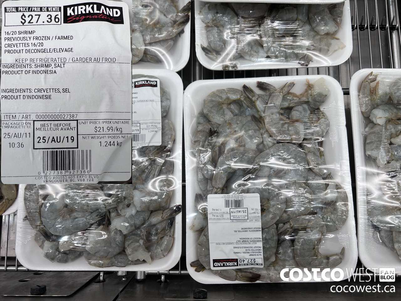27387 16/20 SHRIMP PREVIOUSLY FROZEN/FARMED $21.99
