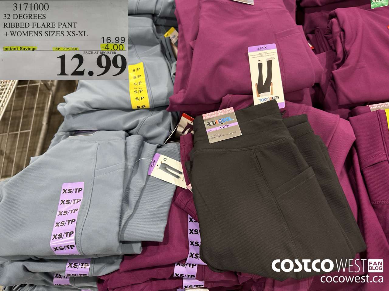 3171000 32 DEGREES RIBBED FLARE PANT WOMENS SIZES XS-XL ($4.00 INSTANT SAVINGS EXPIRES ON 2025-08-03) $12.99