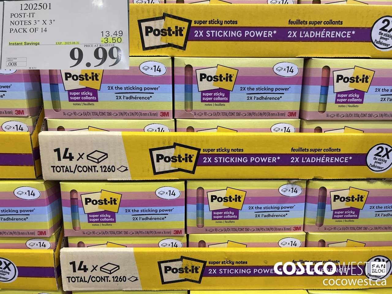 1202501 3M POST-IT NOTES 3