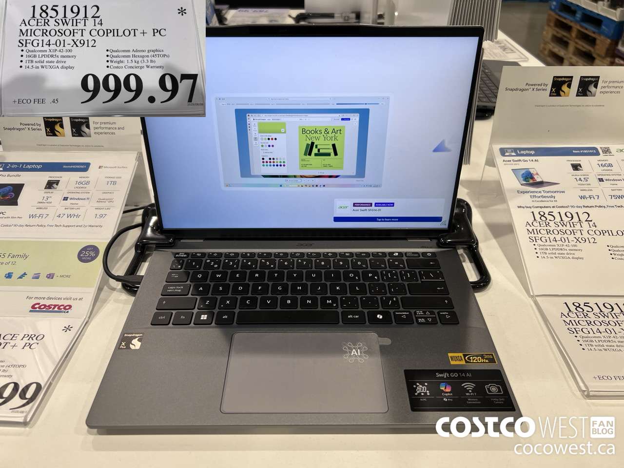 1851912 ACER SWIFT 14 MICROSOFT COPILOT + PC SFG14-01-X912 $999.97