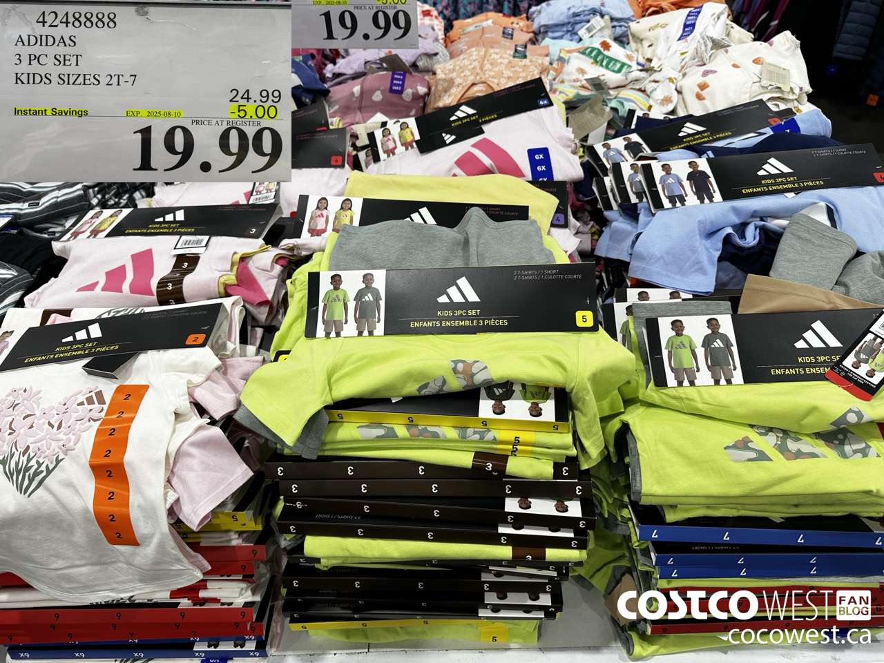 4248888 ADIDAS 3 PC SET KIDS SIZES 2T-7 ($5.00 INSTANT SAVINGS EXPIRES ON 2025-08-10) $19.99