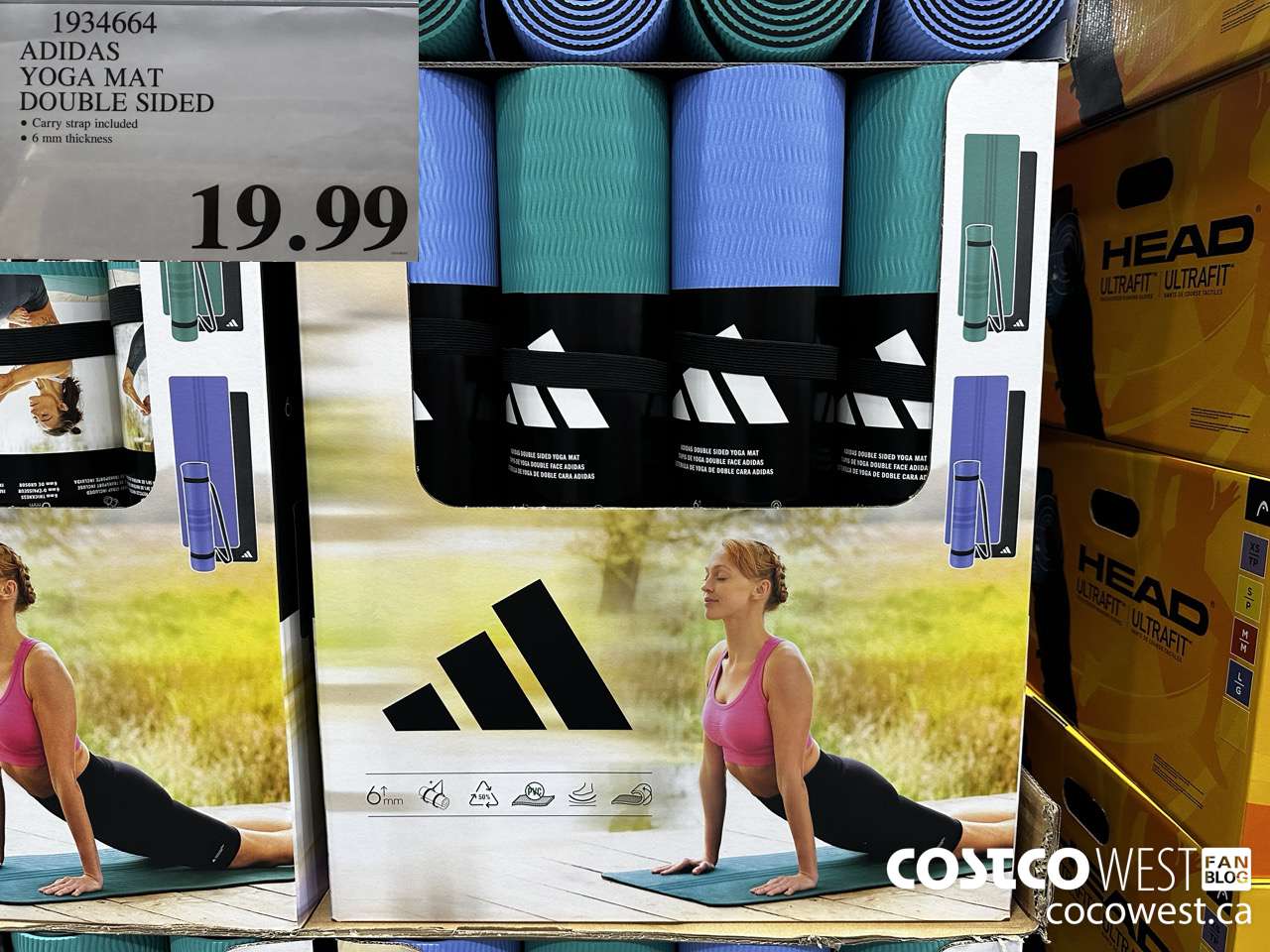 1934664 ADIDAS YOGA MAT DOUBLE SIDED $19.99