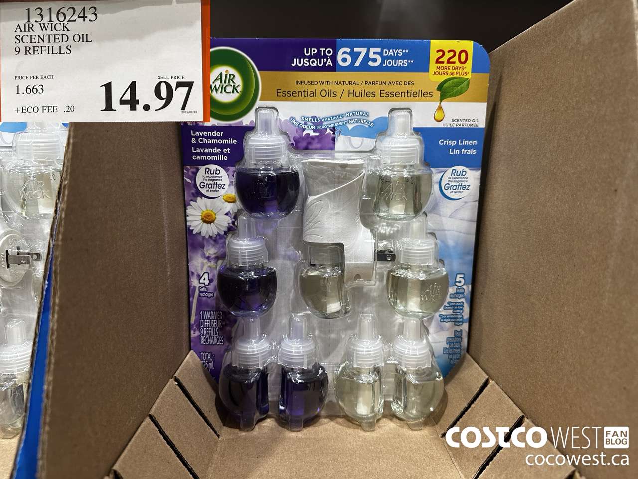 1316243 AIR WICK SCENTED OIL 9 REFILLS $14.97